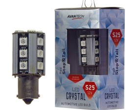 Лампа светодиодная Avantech 12V LED S25 BA15s (красный), 1 шт.